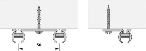Deckenmontage "Direkt" für Innenlaufstangen mit 16mm Durchmesser, Montage direkt an der Decke, 1-Lauf oder 2-Lauf