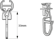 Drehgleiter für Innenlauf-Vorhangstangen mit 16mm Durchmesser