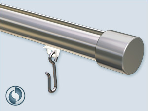 Aluminium-Weiß Edelstahl, Ø20mm und Endkappe in und runde Innenlauf-Gardinenstangen für