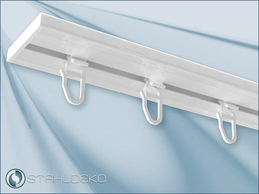 Faltengleiter X-Gleiter mit Haken Kunststoff von weiß für Innenlauf-Aluschienen